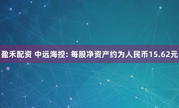 盈禾配资 中远海控: 每股净资产约为人民币15.62元